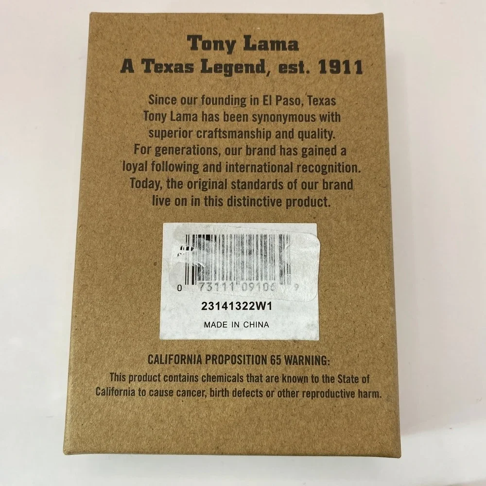 Tony Lana Men's RFID Trifold Wallet Brown Leather Rodeo Western NIB